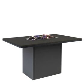 Stůl s plynovým ohništěm Cosiloft 120, černý rám, černá deska